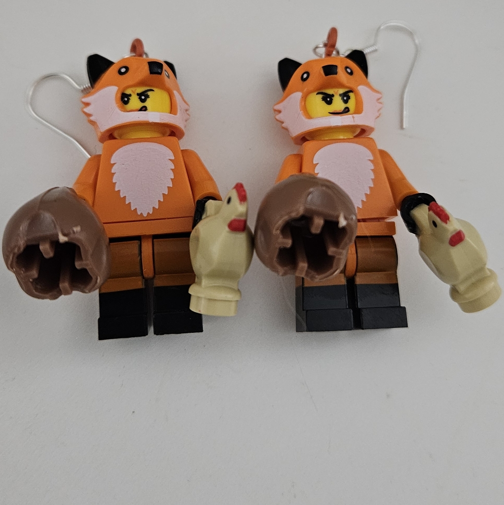 Fox Costume Minifigure Lego Dangle Earrings